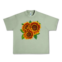 Oil Green tiger eyes sunflower Urban Heavy Tee - LillyAllenDesigns