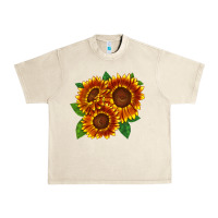 Tiger Eyes Sunflower Urban Heavy Tee | Teevron