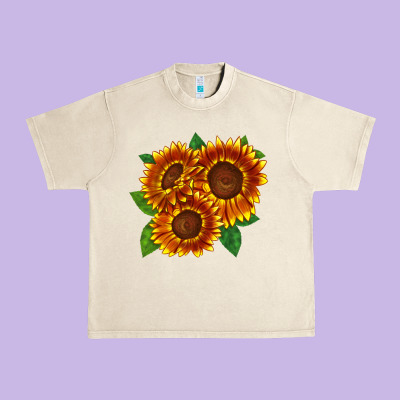 Tiger Eyes Sunflower Urban Heavy Tee Designed By Lillyallendesigns
