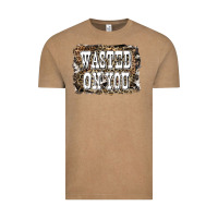 Vintage Coffee Western Wasted On You Background Vintage Tee - LillyAllenDesigns
