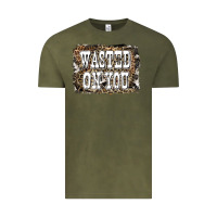 Vintage Olive Western Wasted On You Background Vintage Tee - LillyAllenDesigns