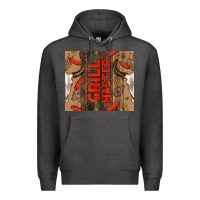 Charcoal Heather grill master with bull skull Premium Hoodie - TumblerDesignByShophia