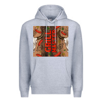 Heather Grey grill master with bull skull Premium Hoodie - TumblerDesignByShophia