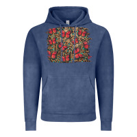 Vintage Denim Easter Butterflies Background Vintage Hoodie - RanaPortraitStore