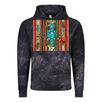 Cloud Black gemstone flowers arrow with leopards and serape Vintage Hoodie - Artiststas