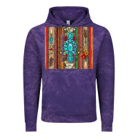 Cloud Purple gemstone flowers arrow with leopards and serape Vintage Hoodie - Artiststas