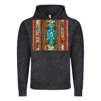 Vintage Black gemstone flowers arrow with leopards and serape Vintage Hoodie - Artiststas