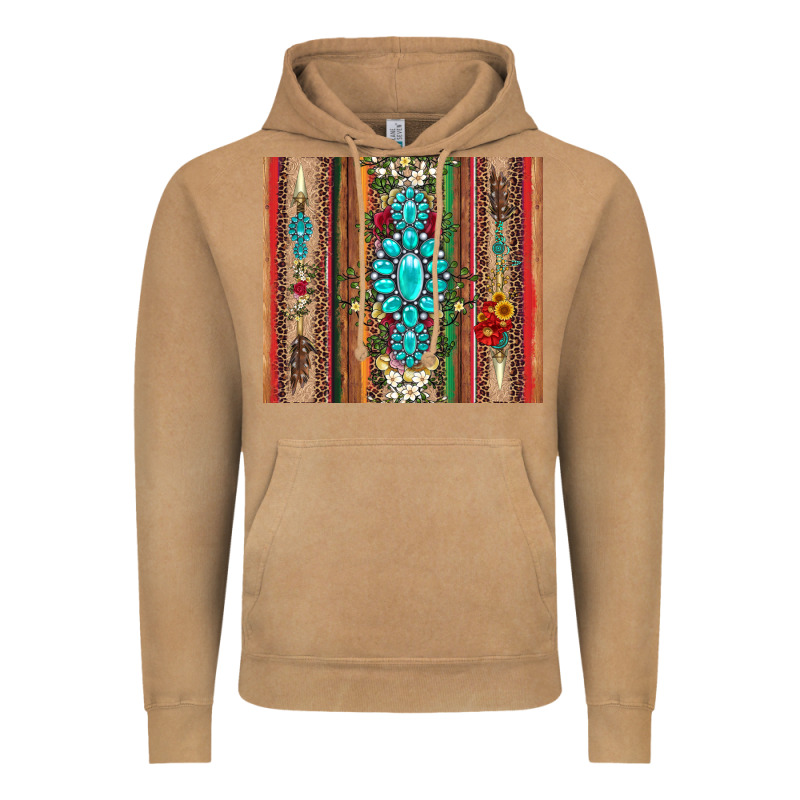 Gemstone Flowers Arrow With Leopards And Serape Vintage Hoodie by Artiststas | Teevron