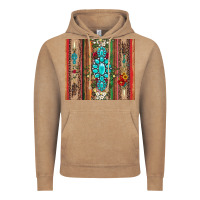 Vintage Coffee gemstone flowers arrow with leopards and serape Vintage Hoodie - Artiststas