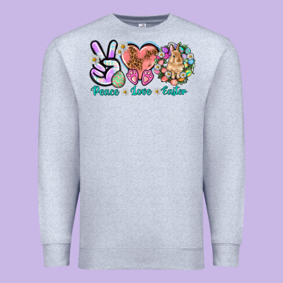 Peace Love Easter Premium Sweatshirt Designed By Nancycooperartshop