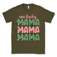 Army Green one lucky mama Classic Tee - MaliasSmallBusiness