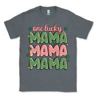 Charcoal Heather one lucky mama Classic Tee - MaliasSmallBusiness