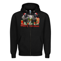 Black merry christmas baby sheeps Zipper Hoodie - LillyAllenDesigns