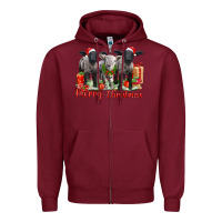 Burgundy merry christmas baby sheeps Zipper Hoodie - LillyAllenDesigns