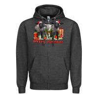 Charcoal Heather merry christmas baby sheeps Zipper Hoodie - LillyAllenDesigns
