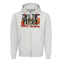 Dove Grey merry christmas baby sheeps Zipper Hoodie - LillyAllenDesigns