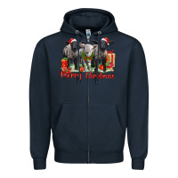 Navy merry christmas baby sheeps Zipper Hoodie - LillyAllenDesigns