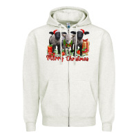 Oatmeal Heather merry christmas baby sheeps Zipper Hoodie - LillyAllenDesigns