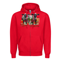 Red merry christmas baby sheeps Zipper Hoodie - LillyAllenDesigns