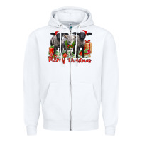 White merry christmas baby sheeps Zipper Hoodie - LillyAllenDesigns