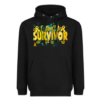 Black I am a survivor yellow ribbon Heavyweight Hoodie - NancyCooperArtShop