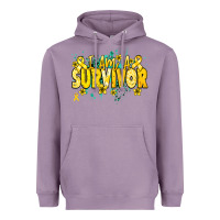 Lavender I am a survivor yellow ribbon Heavyweight Hoodie - NancyCooperArtShop