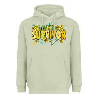 Matcha I am a survivor yellow ribbon Heavyweight Hoodie - NancyCooperArtShop