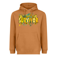 Meerkat I am a survivor yellow ribbon Heavyweight Hoodie - NancyCooperArtShop