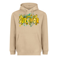 Mushroom I am a survivor yellow ribbon Heavyweight Hoodie - NancyCooperArtShop