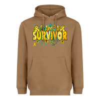 Toasted Coconut I am a survivor yellow ribbon Heavyweight Hoodie - NancyCooperArtShop