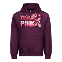 Mauve Wine Think pink Cancer Awareness Urban Hoodie - FaDigitalArtStudio