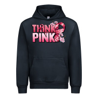 Navy Think pink Cancer Awareness Urban Hoodie - FaDigitalArtStudio