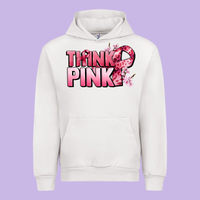 Think Pink Cancer Awareness Urban Hoodie Designed By Fadigitalartstudio
