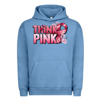 Pigment Pebble Blue Think pink Cancer Awareness Urban Hoodie - FaDigitalArtStudio