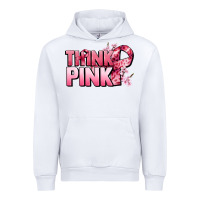 White Think pink Cancer Awareness Urban Hoodie - FaDigitalArtStudio