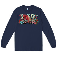 Navy love like jesus roses Long Sleeve Tee - NancyCooperArtShop