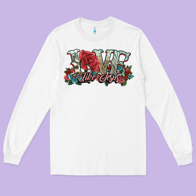 Love Like Jesus Roses Long Sleeve Tee Designed By Nancycooperartshop