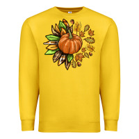 Lemon Fall Sunflower with Pumpkin Premium Sweatshirt - texasbilliewilder