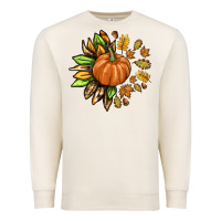 Fall Sunflower With Pumpkin Premium Sweatshirt | Teevron