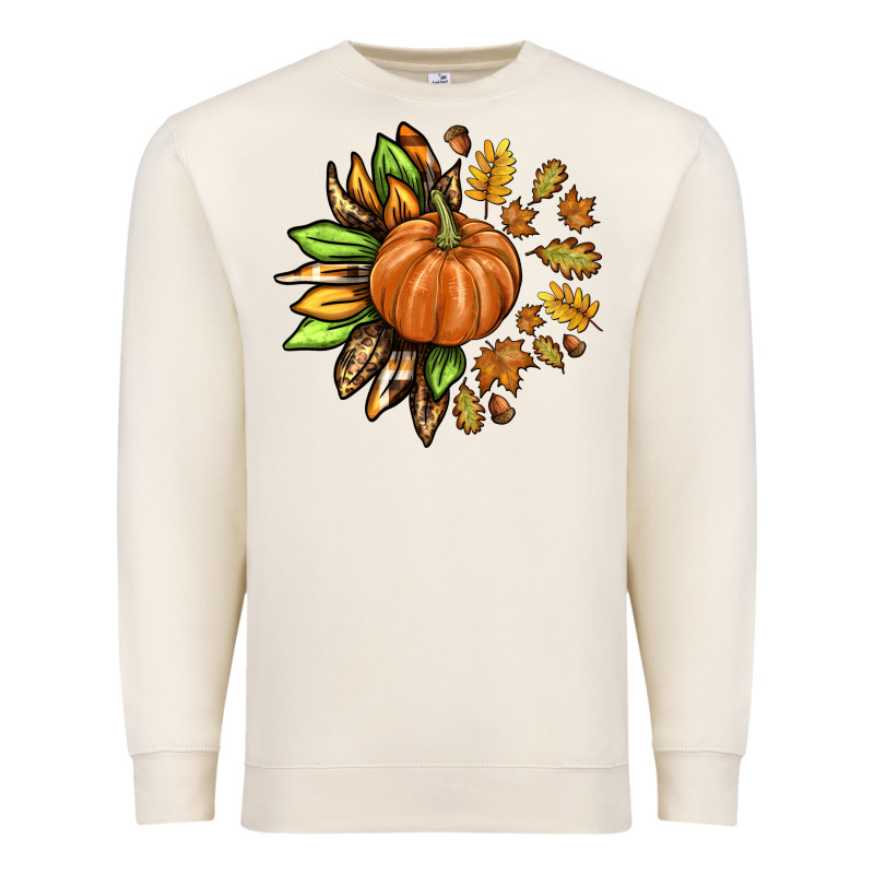 Fall Sunflower With Pumpkin Premium Sweatshirt by texasbilliewilder | Teevron