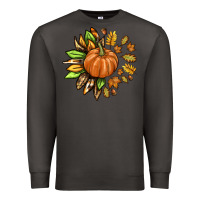 Smoke Fall Sunflower with Pumpkin Premium Sweatshirt - texasbilliewilder