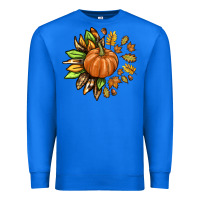 True Royal Fall Sunflower with Pumpkin Premium Sweatshirt - texasbilliewilder