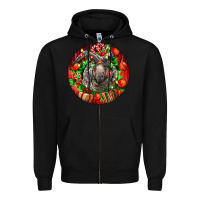 Black christmas navajo churro sheep Zipper Hoodie - LillyAllenDesigns