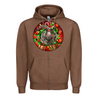 Christmas Navajo Churro Sheep Zipper Hoodie | Teevron