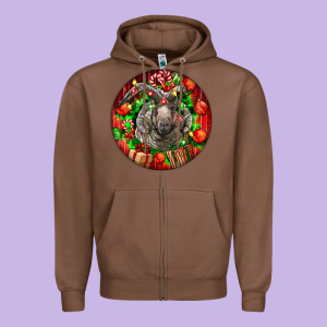 Christmas Navajo Churro Sheep Zipper Hoodie Designed By Lillyallendesigns