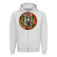 Dove Grey christmas navajo churro sheep Zipper Hoodie - LillyAllenDesigns