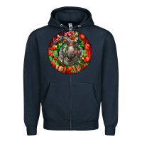Navy christmas navajo churro sheep Zipper Hoodie - LillyAllenDesigns