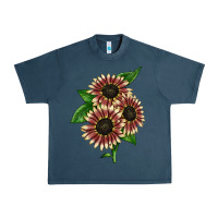 Midnight Navy strawberry blonde sunflower Urban Heavy Tee - LillyAllenDesigns