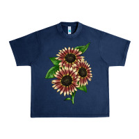 Navy strawberry blonde sunflower Urban Heavy Tee - LillyAllenDesigns