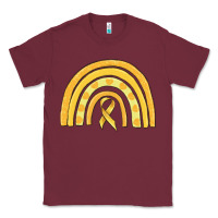 Burgundy childhood cancer awareness rainbow Classic Tee - MaliasSmallBusiness